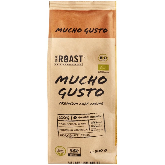 Bio Blank Roast Mucho Gusto Crema Bohnen 500G